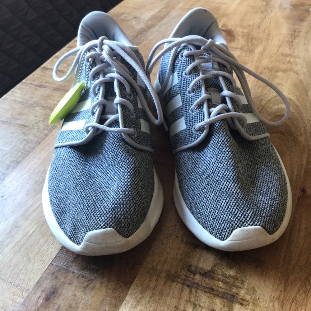 Heathered Gray Adidas Cloudfoam Tennis Shoes